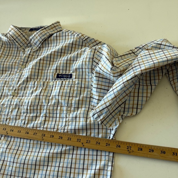 Columbia PFG Super Tamiami Light Plaid Long Sleeve Button Up Fishing Shirt XL - Picture 6 of 9
